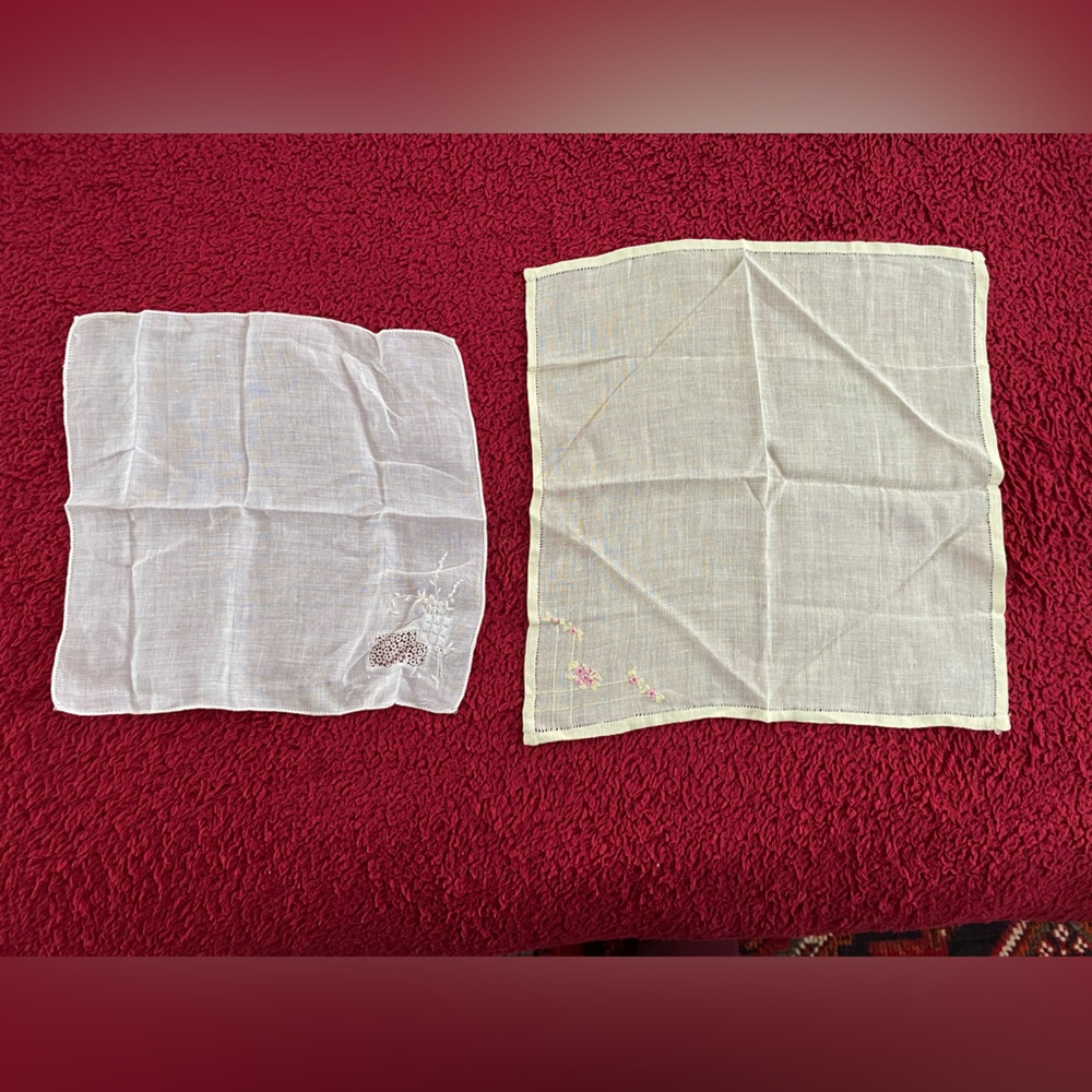 2/30.  2 x Vintage Handkerchiefs